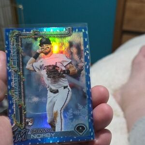 Topps Marlins Connor Norby Card - Holographic Blue